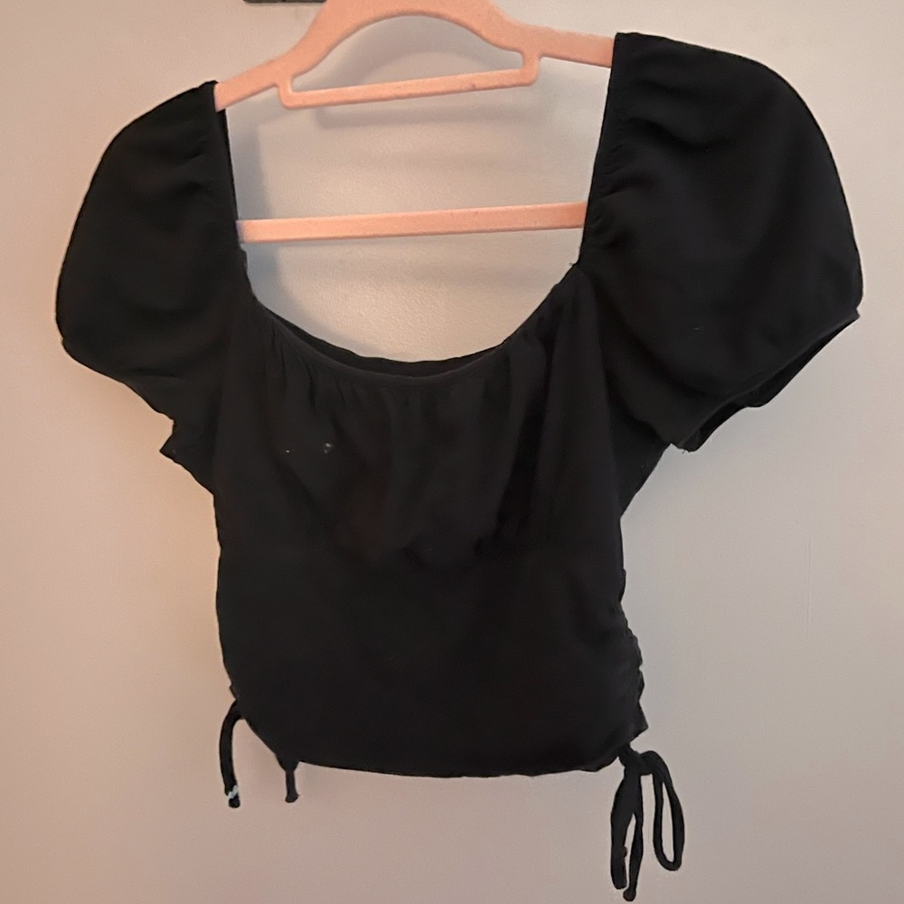 Hollister Black Puff Sleeve Top
